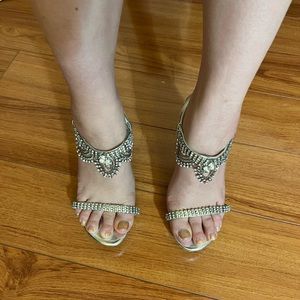 Silver diamond high heels